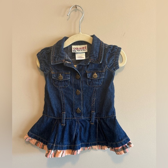 Vintage Carters Denim Top with Ruffles, Size 3-6 mo - Picture 7 of 7